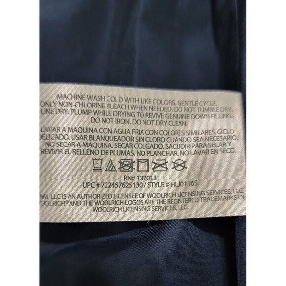 Woolrich Women's Navy Blue Full Zip Quilted Vest Duck Down Feather Filled Size S - Picture 5 of 9